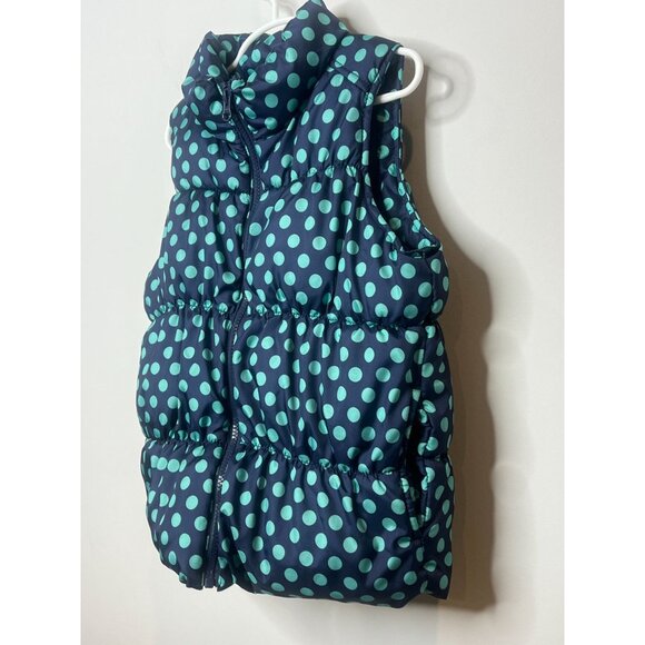 Old Navy Girls Blue Polka Dot Puffer Vest Size 8 | Frost Free Winter Layer - Picture 16 of 16